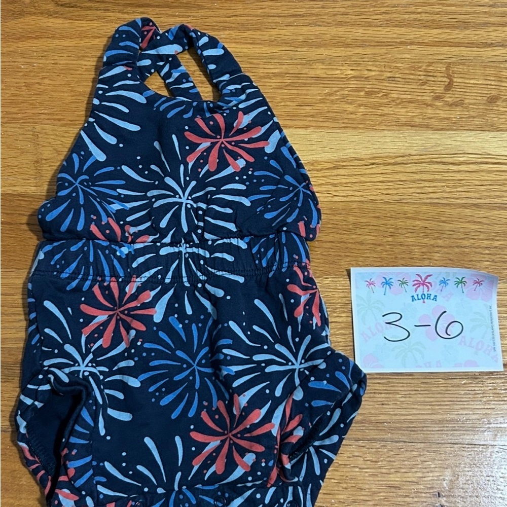 Monica and Andy baby girls Firework Pattern Bodysuit 3-6 bubble onesie